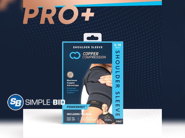 Lot 58-38209 - New Copper Compression PRO+ Powerknit Shoulder Sleeve: Stabilization for Sprains, Torn Rotator Cuff,...