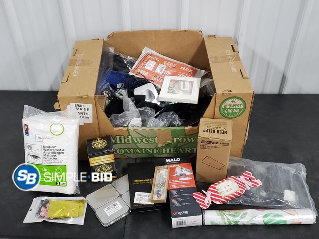 Lot 58-40299 - BOX of small amazon items and more - variety of items - unused