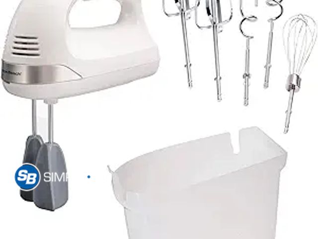Lot 58-17843 - New Hamilton Beach 6 Speed Electric Hand Mixer with Whisk, Dough Hooks and Easy Clean Beaters, Snap-...