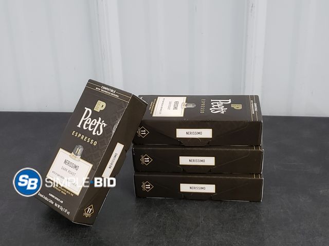 Lot 58-73973 - Lot of (4) New Peet's Coffee Nerissimo Premium Dark Roast Intensity 11 Espresso Coffee Pods, 40 Coun...