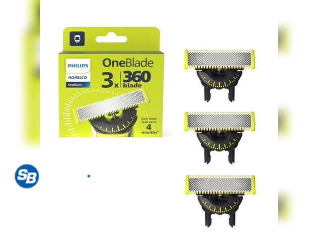 Lot 58-59893 - New Philips Norelco OneBlade 360 Blades, Genuine Replacement Blades for OneBlade Electric Shaver and...