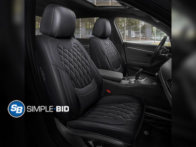 Lot 58-67664 - FREESOO Black Car Seat Covers Full Set - Faux Nappa Leather Seat Covers for Cars, Ultra Breathable W...