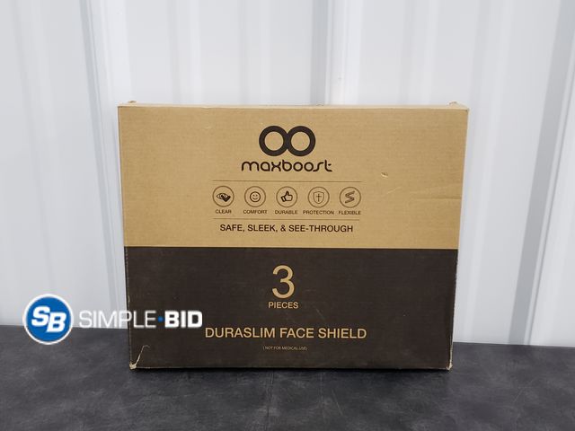 Lot 58-56199 - Maxboost Safe, sleek and See-Through Duraslim Face Shields - 3 Pieces