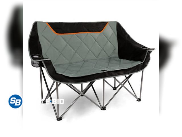 Lot 58-31888 - New Oversized Fully Padded Camping Chair Folding Loveseat Camping Couch Double Duo Chair Heavy Duty ...