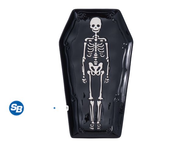 Lot 58-57944 - New Way to Celebrate Halloween Ceramic Coffin Figural Treat Tray