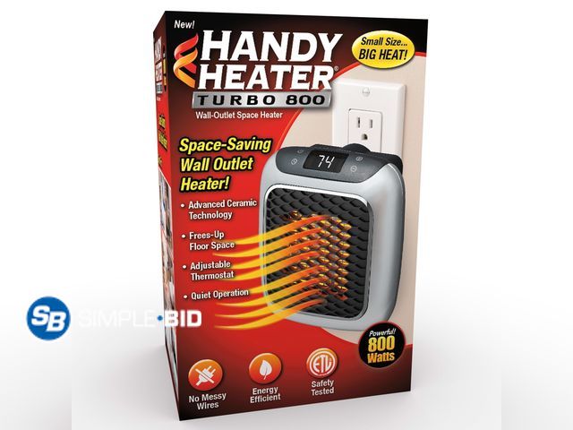 Lot 58-32864 - Handy Heater Turbo, Personal Electric Ceramic Space Heater, 800 Watts. New