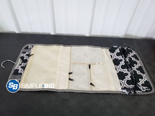 Lot 58-64596 - Hanging Black and White Cosmetic Bag - Appears Unused