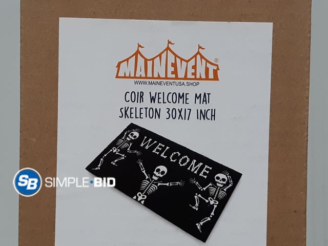 Lot 58-34507 - Skeleton Welcome Mat for Halloween - 30" x 17"
