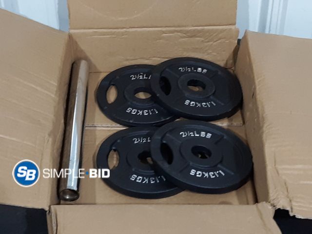 Lot 58-27516 - New Set of (4) "2" olympic plate weight plate for strength training -- 2 1/2lbs