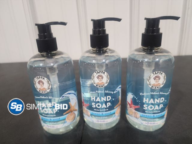 Lot 58-26260 - Lot of (3) Tappa Bianc Hand Soap - Ocean &amp; Sand 12.5oz Each
