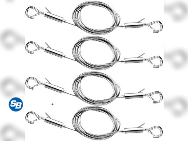Lot 58-28280 - New 8PCS Adjustable Picture Hanging Wire Kit,Heavy-Duty Stainless Steel Rope Supports Up to 66lbs,Pe...