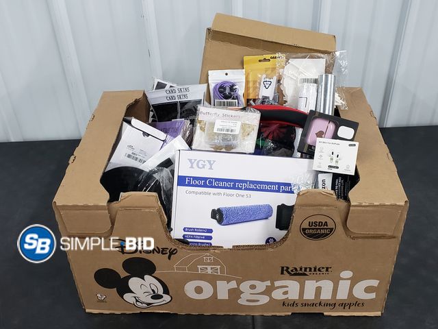 Lot 58-60434 - BOX of small amazon items and more - variety of items - unused