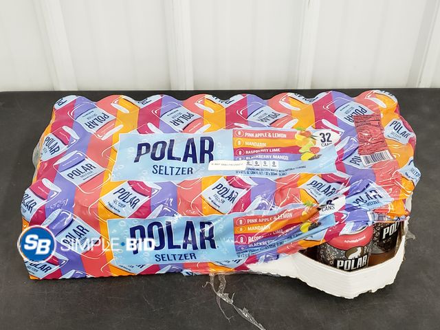 Lot 58-51076 - POLAR SELTZER!  - Raspberry Lime - Blackberry Mango - Mandarin - 32 pack - 12 fl oz