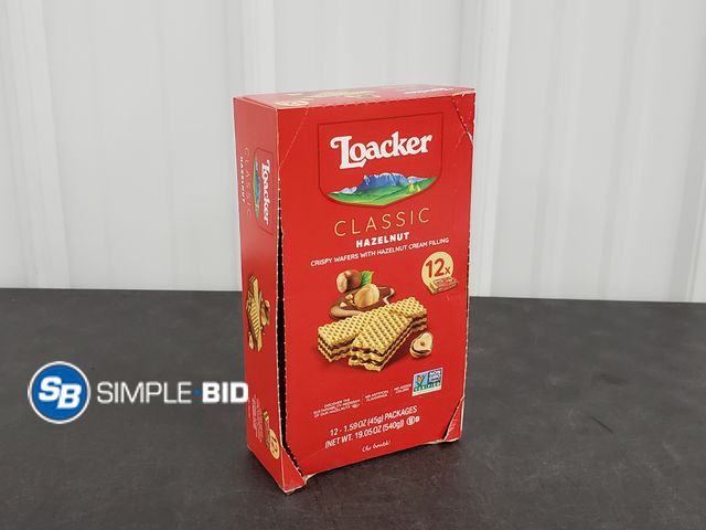 Lot 58-39505 - Loacker Classic Hazelnut crispy wafers with hazelnut cream filling - individually wrapped - unopened