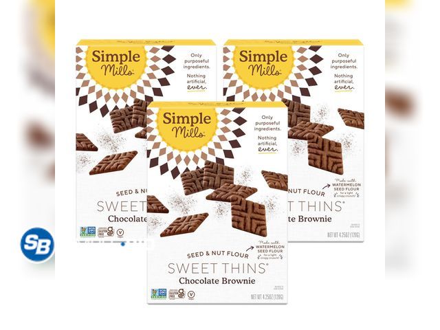 Lot 58-69623 - Lot of (3) Simple Mills Chocolate Brownie Seed and Nut Flour Sweet Thins, Paleo Friendly and Delicio...