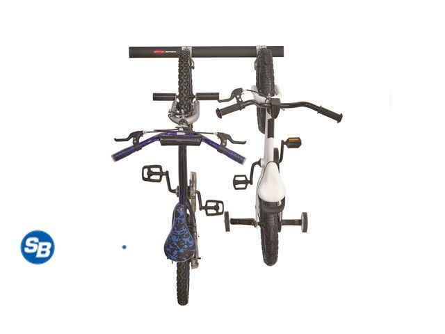 Lot 58-28264 - New Rubbermaid Garage FastTrack Bike Kit, 3-Piece Bike Kit, Black/Grey