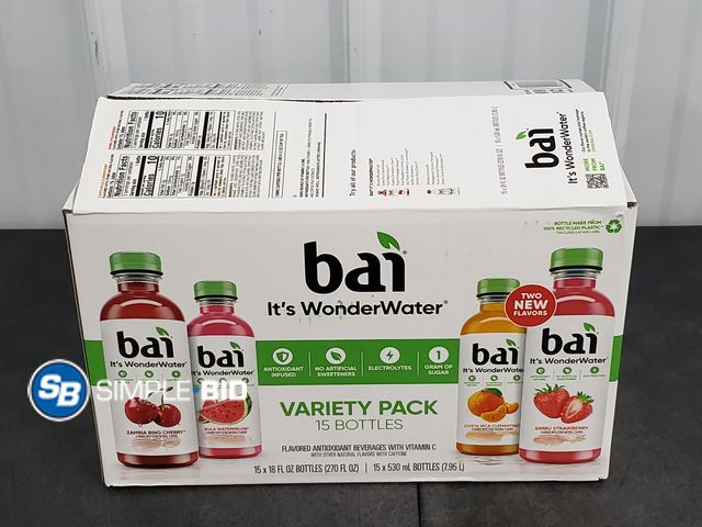 Lot 58-51101 - BAI! it's Wonder Water - Variety Pack - Zambia Bing Cherry - Kula Watermelon - Costa Rica Clementine...