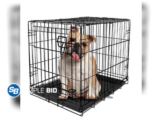 Lot 58-58495 - New Vibrant Life Foldable 36" Wire Crate for Dogs with Divider and Leak-Proof Tray