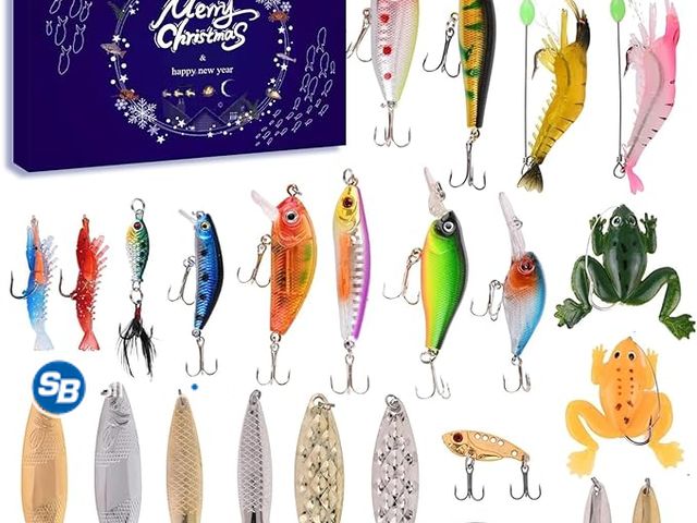 Lot 58-26372 - CHRISTMAS IN JULY! New Lihome Fishing Advent Calendar-Day Fishing Lure Set, for Men, Dads, and Fishe...