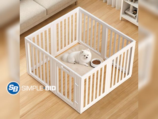 Lot 58-76014 - Dog Playpen Indoor,Puppy Playpen,White 23.6" H, 10 Panels Dog Play Pen Indoors with Open View, Tool-...