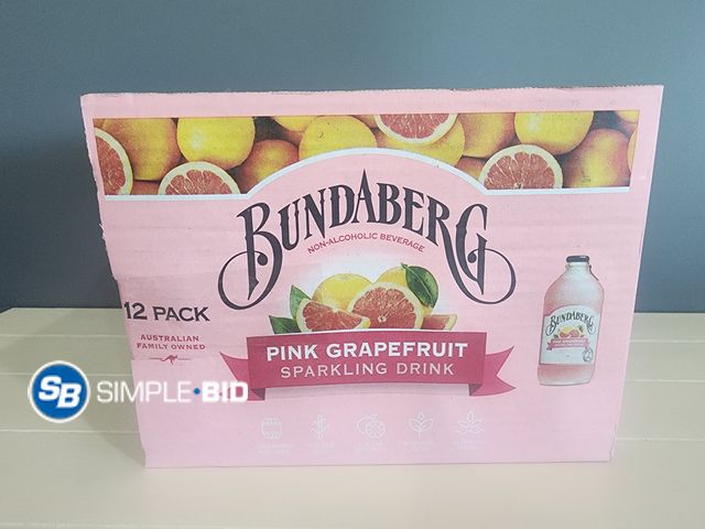 Lot 58-35891 - BUNDABERG! Pink Grapefruit sparkling drink - 11 pack - 4 fl oz each -- glass bottles