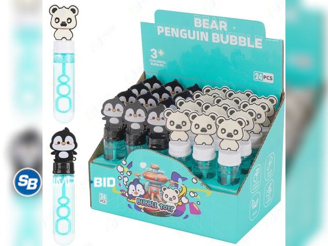Lot 58-53793 - New Arctic Polar Animals Party Favors Bubble Wands for Kids Captain Bear and Doctor Penguin Birthday...