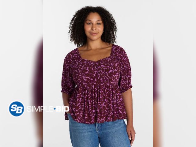 Lot 58-65557 - New Terra &amp; Sky Women's Plus Peplum Sweetheart Top, - SIZE 2XL
