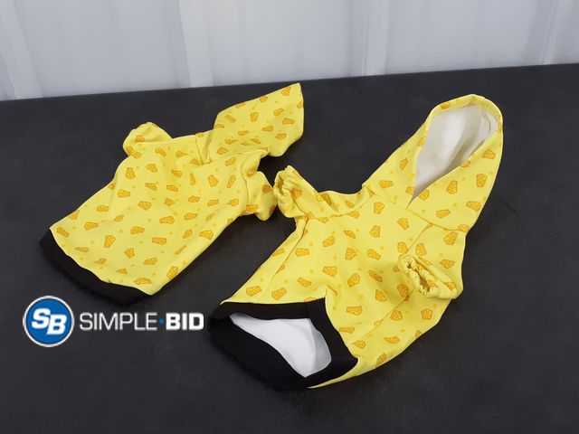 Lot 58-38869 - Lot of (2) New Pasta Cheese Food Pattern Dog Hoodie Pet Costume Outfit For Small Dogs, Pet Sweater W...