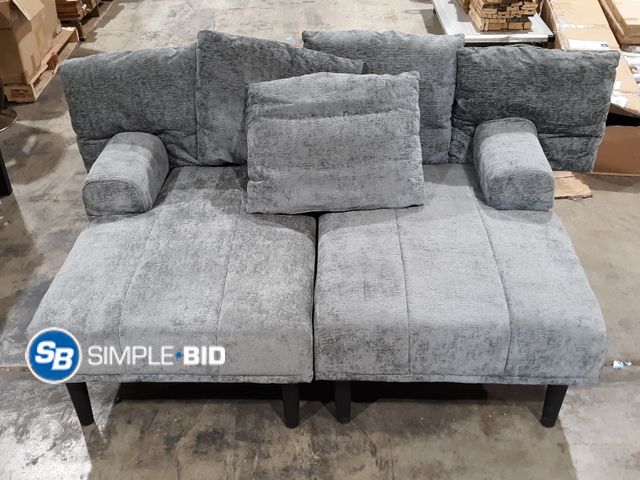 Lot 58-27275 - New Double Two Seater Fabric Sofa Chaise Lounge with Detachable Armrests 60"x 42"