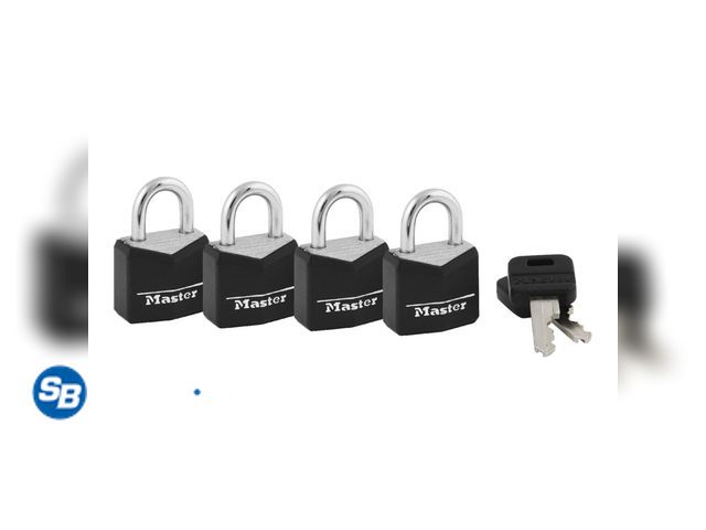 Lot 58-37409 - New Master Lock Padlock 121Q Covered Solid Body, 3/4in (19mm) Wide, 4 Pack