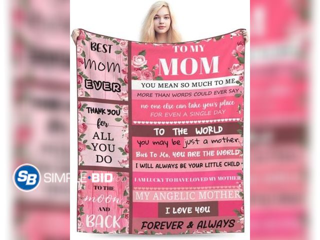 Lot 58-73315 - New Pink Blanket Gifts for Mom, I Love You Present Throw Blanket Mom, Mom Birthday Gifts from Daught...