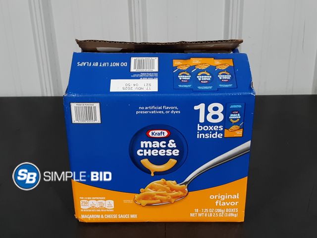 Lot 58-25974 - Kraft Mac &amp; Cheese - 15 boxes -7.25 oz each - unopened  - best by 8/25