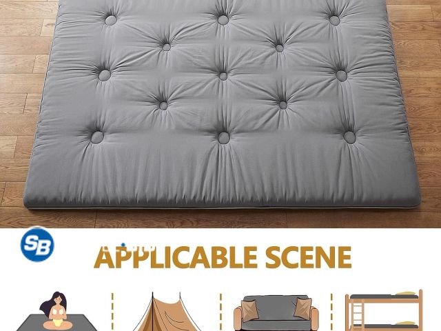 Lot 58-28311 - FuwaFuwa Japanese Futon Mattress Floor Tatami (Gray, 75"L x 35"W x 54"Th)