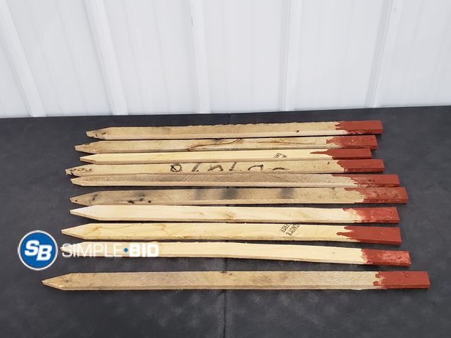 Lot 58-39537 - Lot of (9) Wooden Drive Way Stakes