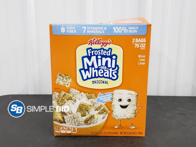 Lot 58-30988 - Kellogg's Frosted Mini Wheats - 2 pack - unopened - damaged packaging