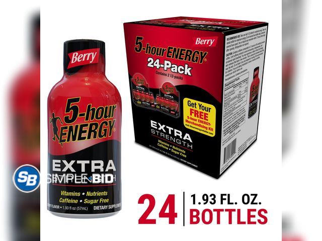 Lot 58-35862 - New 5-hour ENERGY® Shot, Extra Strength, Berry, 1.93 oz, 24 Count