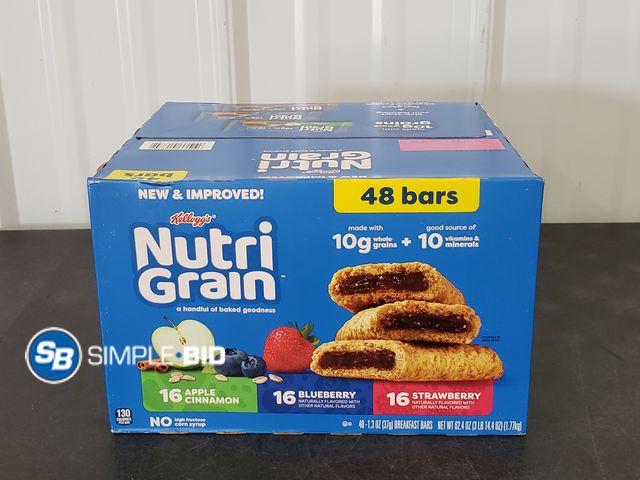 Lot 58-71984 - Nutri-Grain Variety Pack Soft Baked Breakfast Bars - Apple Cinnamon - Blueberry, Strawberry - unopen...
