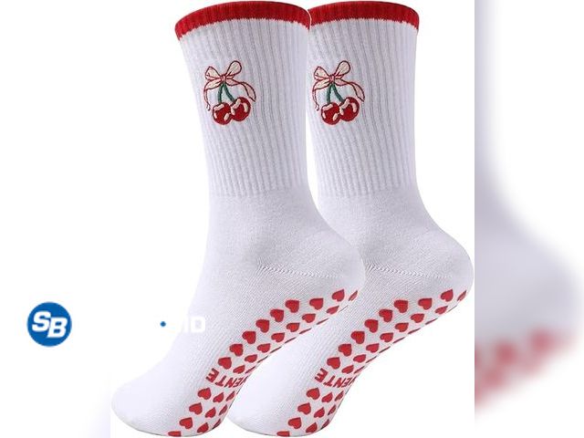 Lot 58-58206 - New Pilates Socks with Grips for Women,Cute Grippy Barre Ballet Non Slip Yoga Socks for Hospital Wor...