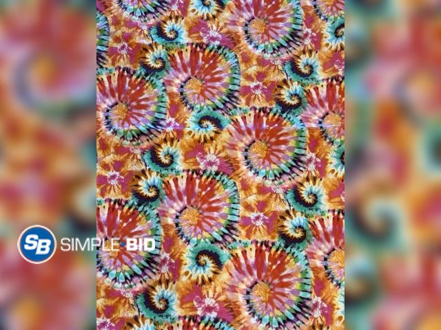 Lot 58-75968 - FABRIC! Lot of (4) Tie Dye Cotton Calico Fabric sheets