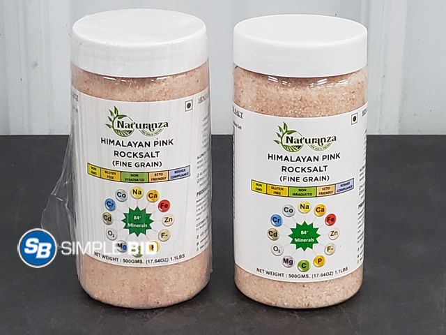 Lot 58-70012 - Lot of (2) Naturanza Himalayan Pink Rock Salt (fine Grain) -1.1lbs - unopened - expired