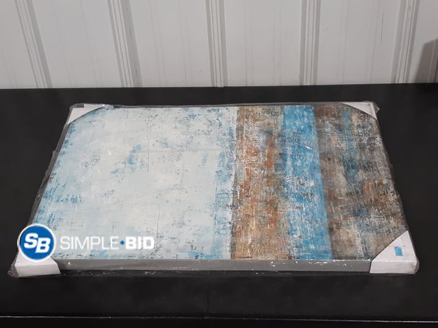 Lot 58-27785 - New Canvas Print - Browns, Blues, and Whites - 30" x 40"