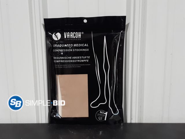 Lot 58-34514 - Graduated Medical Compression Stockings - Size Medium - Beige Color