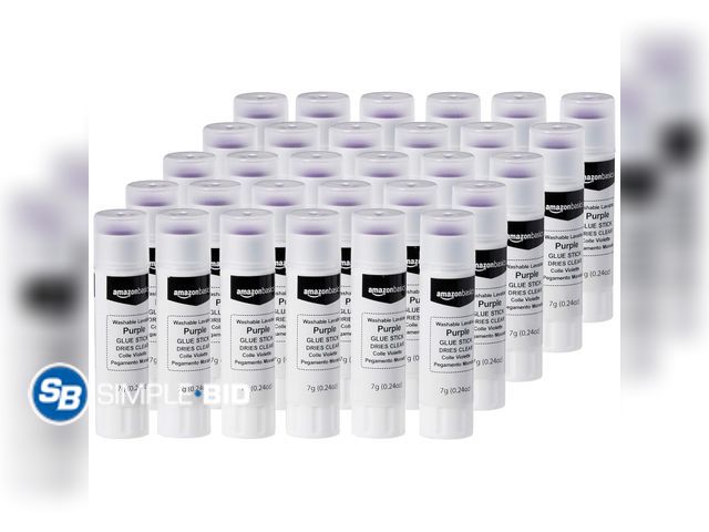 Lot 58-68434 - New Amazon Basics Purple Washable School Glue Sticks for Classroom Supplies and Crafting, Dries Clea...