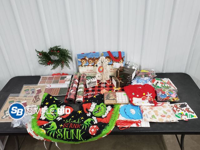 Lot 58-75833 - CHRISTMAS! Lot of Various Christmas items including decor, Games, Clothing and much more - appears u...