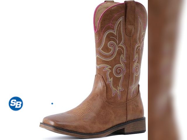 Lot 58-62849 - New IUV Cowboy Boots For Women Square Toe Wide Western Boots Mid Calf Cowgirl Boots Pull On Fashion ...