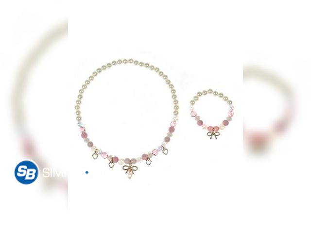 Lot 58-54263 - New Wonder Nation 2 Pack Bow Stretch Necklace and Bracelet Set (Girl's)