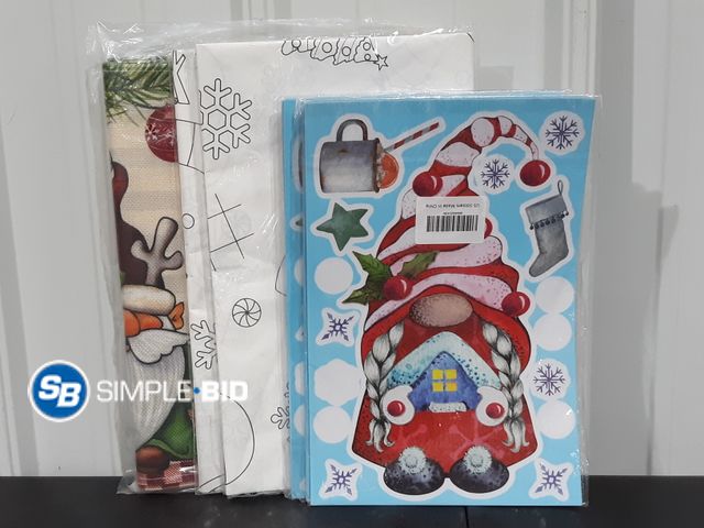 Lot 58-35114 - Various Christmas Items - Placemats, (2) Paper Coloring Table Cloths and 4 Packs of Stickers