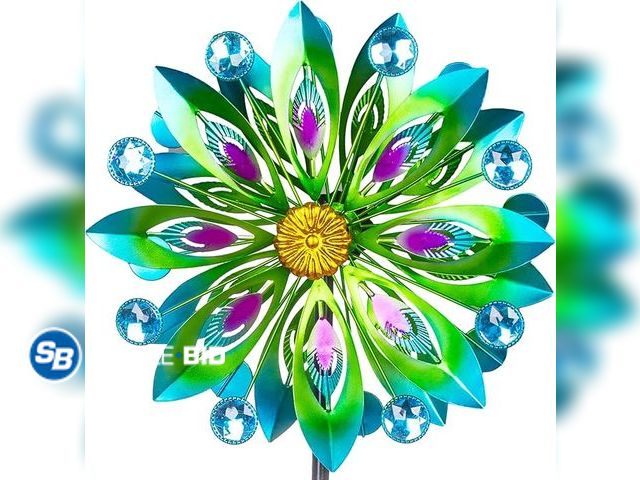 Lot 58-17752 - New Viveta Kinetic Wind Spinner, 53 inch Outdoor Metal Wind Spinners for Yard and Garden, Double Win...