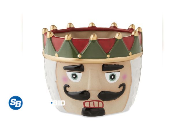 Lot 58-76001 - New Ceramic Nutcracker Decorative Pot Christmas Decoration, Multicolor, 3.75"