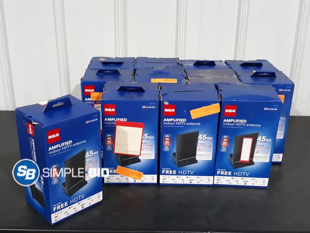 Lot 58-17994 - Lot of (12) New RCA Amplified indoor HDTV Antenna 45 mile Range